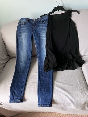 Bundle of Jeans and Tank Top